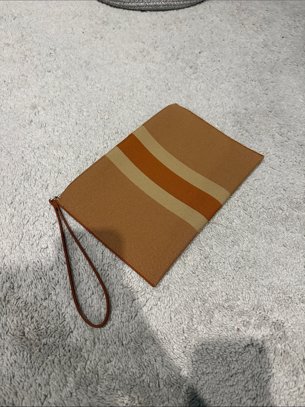 Rothy's Striped Tan & Camel Wristlet